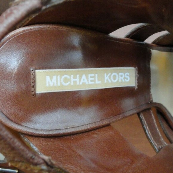 MICHAEL KORS MK16141 PLATFORM SANDAL PEEP TOE HEELS SIZE 39 (US 9M) MSRP $995 - Picture 8 of 13
